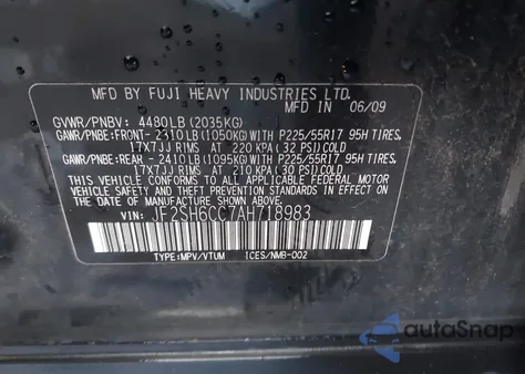 2010 Subaru Forester 2.5X Premium z USA, uszkodzony, nr VIN JF2SH6CC7AH718983